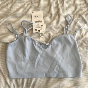 Never worn, light blue zara summer top